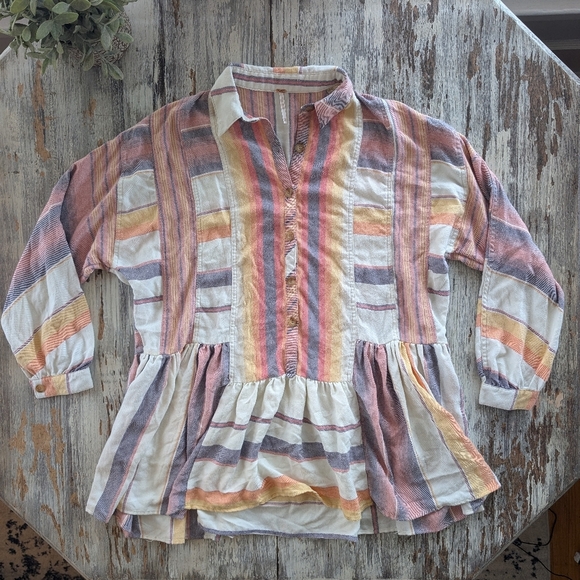 Free People Sunset Shirtdress Oversized Womens XS - Picture 3 of 9